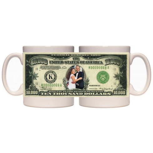 Керамична фото чаша с вашият лик върху долар