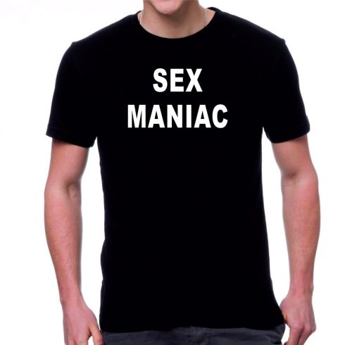 Черна мъжка тениска - Sex maniac