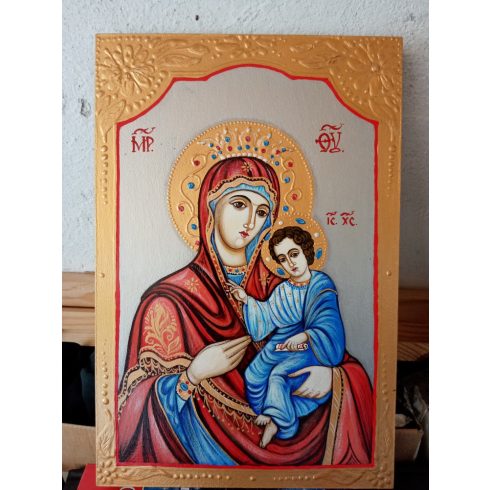 Ръчно рисувана икона Иверска Богородица - 20х30см.