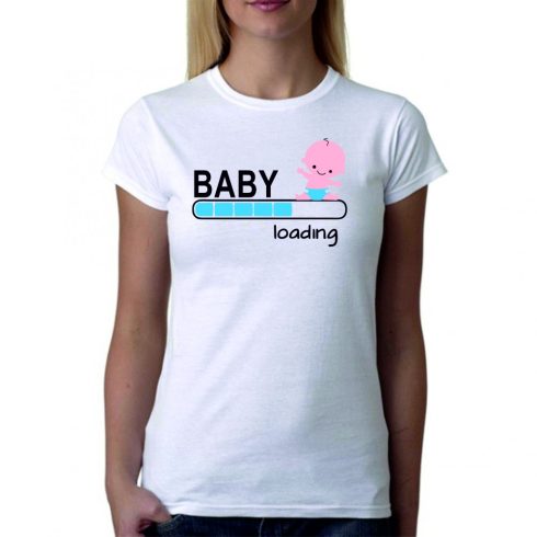 Бяла дамска тениска - Baby loading - за момче