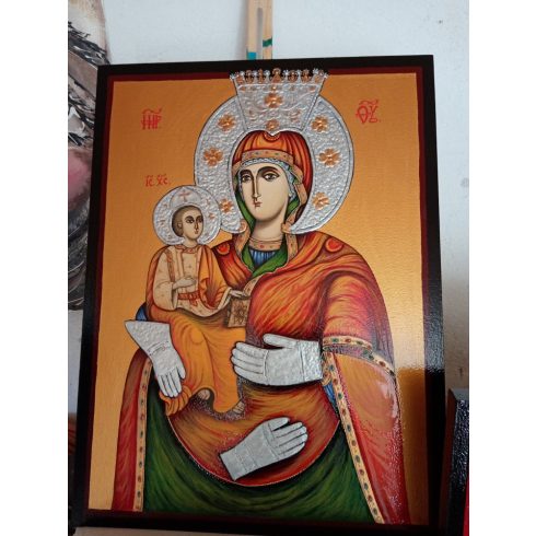 Ръчно рисувана икона Богородица Труеручица от троянският манастир - 30х40см.