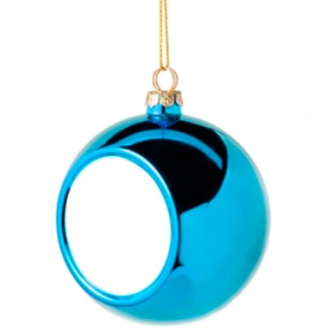 Коледна украса - топка - синя, с ваша снимка