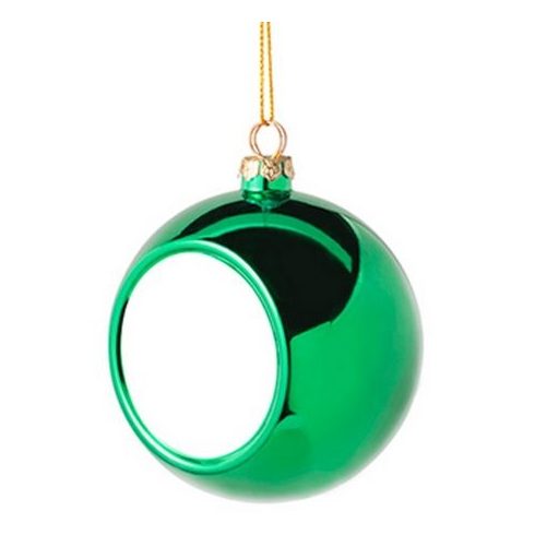 Коледна украса - топка - зелена, с ваша снимка