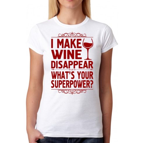 Дамска тениска - I make wine disappear
