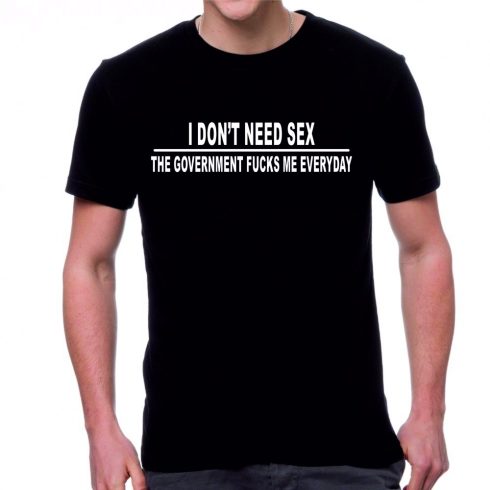 Черна мъжка тениска - I don't need sex