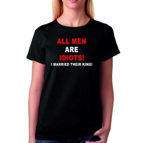 Черна мъжка тениска - All men are idiots