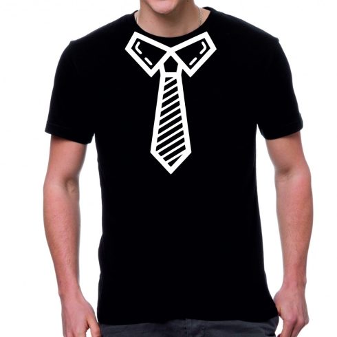 Черна мъжка тениска - Вратовръзка