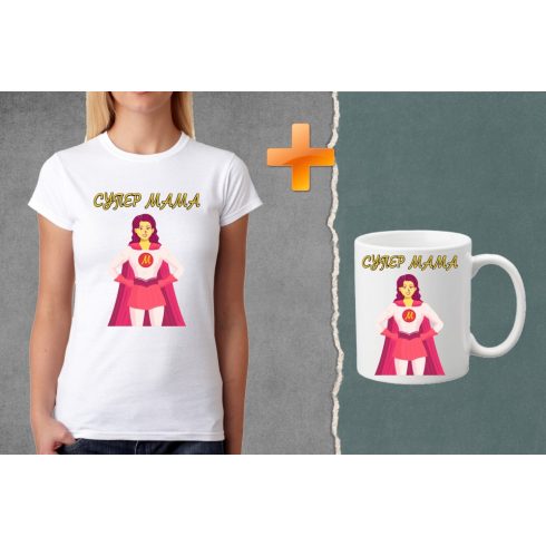 Комплект тениска + чаша - Супер мама