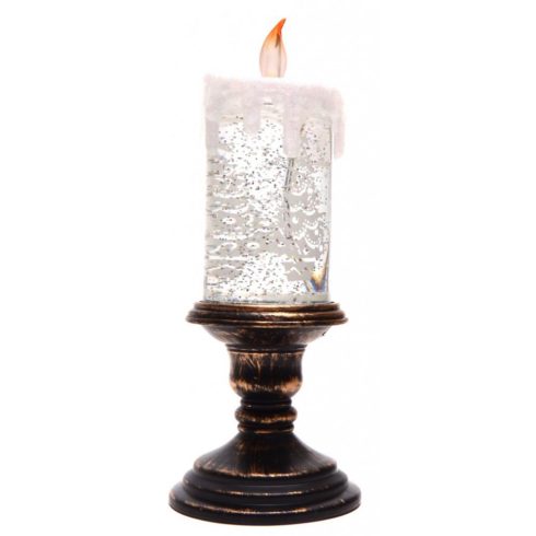 Светещ коледен макет - заскрежена свещ