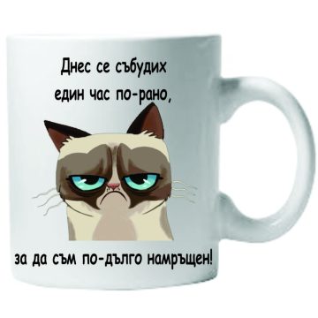 Керамична бяла чаша - Grumpy Cat 57