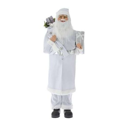 Дядо Коледа с бял кадифен костюм - 1.10см.