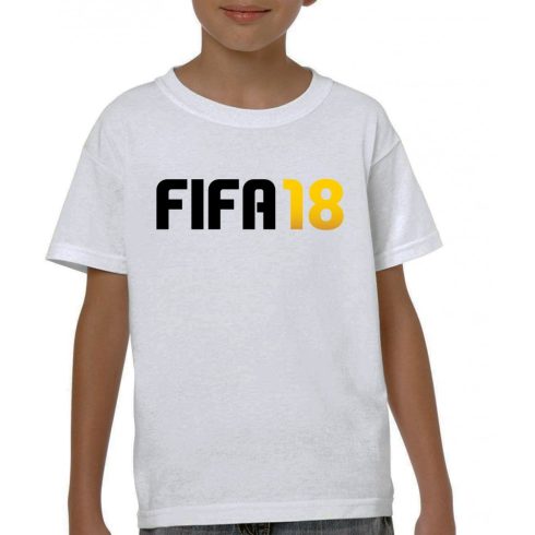 Бяла детска тениска - FIFA18