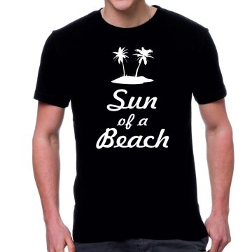 Черна мъжка тениска FOTL sun of a beach