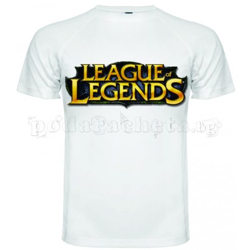 Бяла мъжка тениска - Геймърска League Of Legends