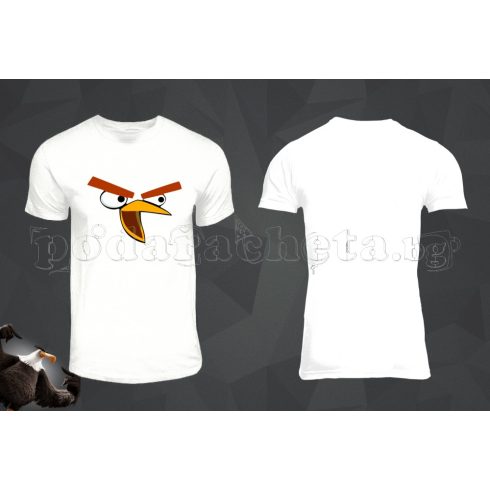 Бяла мъжка тениска - Angry Birds 2