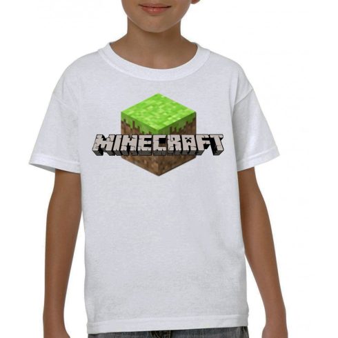 Бяла детска тениска - Minecraft 2