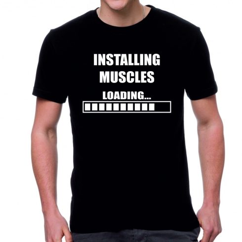 Черна мъжка тениска - Installing muscles
