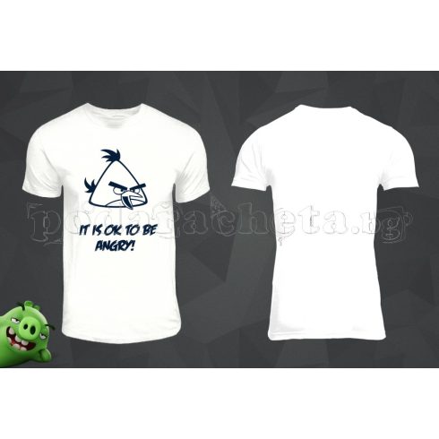 Бяла мъжка тениска - Angry Birds 3