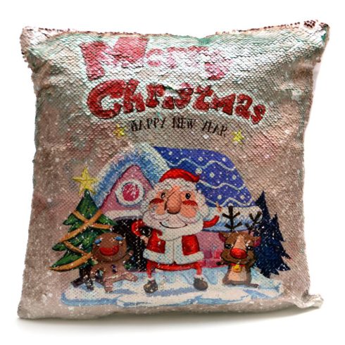 Коледна декоративна възглавница с пайети