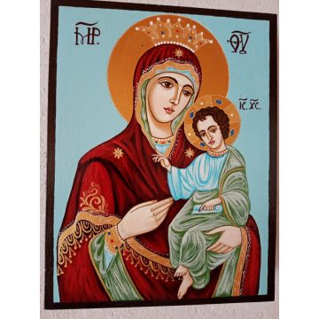   Ръчно рисувана икона Иверска Богородица - 18х22см.