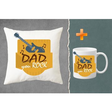   Комплект възглавница + чаша - Dad, you rock!