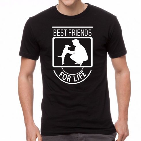 Черна мъжка тениска - Best Friends For Life - Куче 2