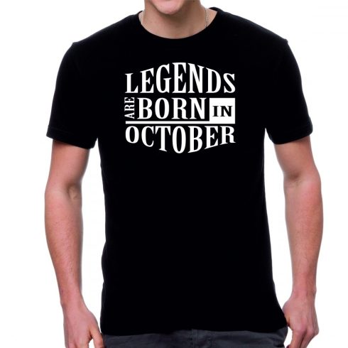 Черна мъжка тениска FOTL legends are born in October