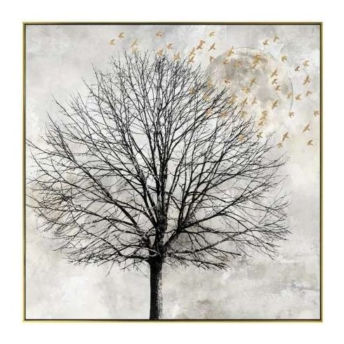 Картина - Зимно дърво, маслени бои