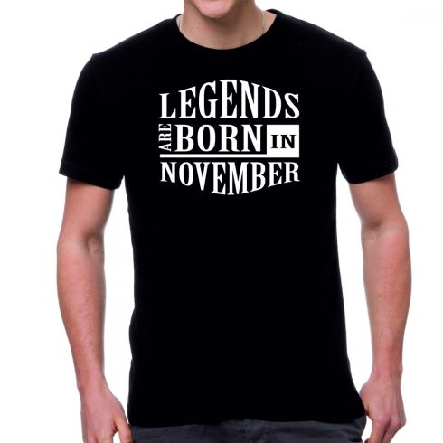 Черна мъжка тениска FOTL Legends are born in November