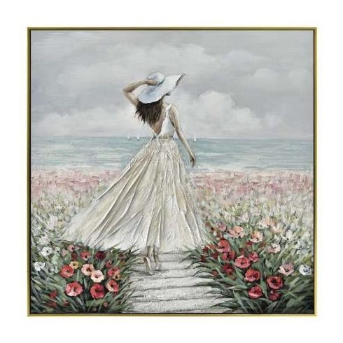 Картина - Жена сред цветя, маслени бои