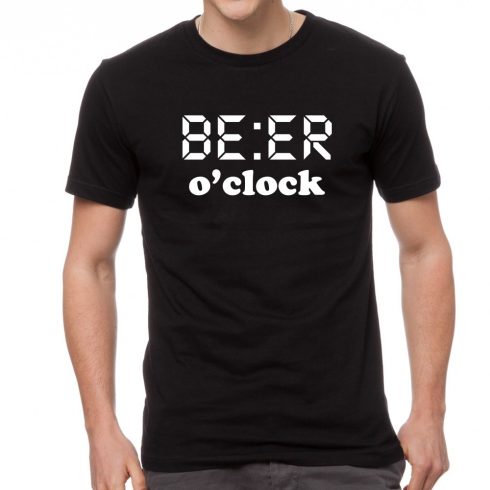 Черна мъжка тениска FOTL beer o'clock
